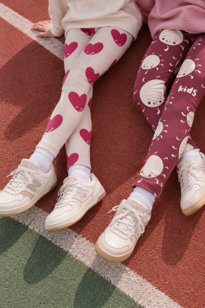 Legginsy Dziecięce Liliowe w Słoneczka