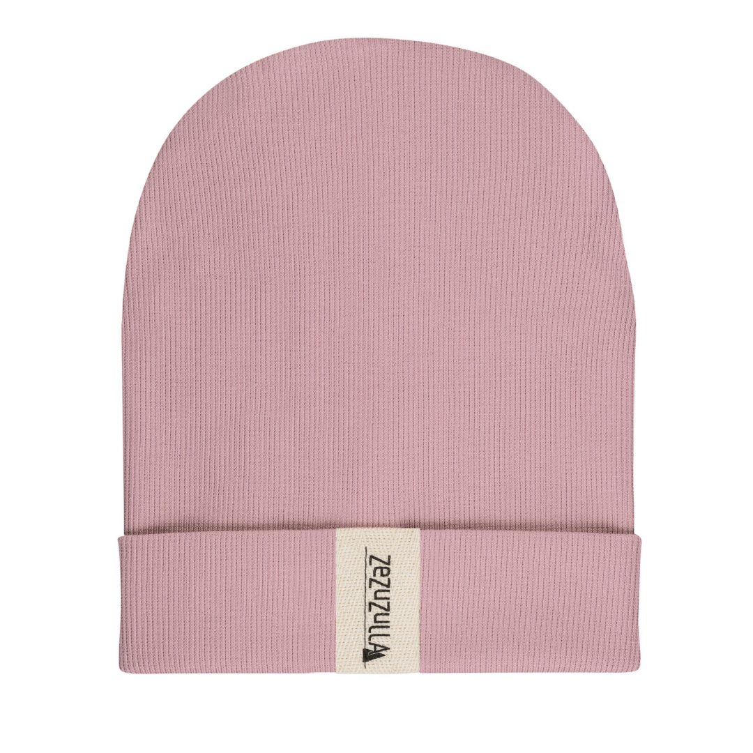 Dziecięca Czapka Prążkowana typu Beanie Różowa