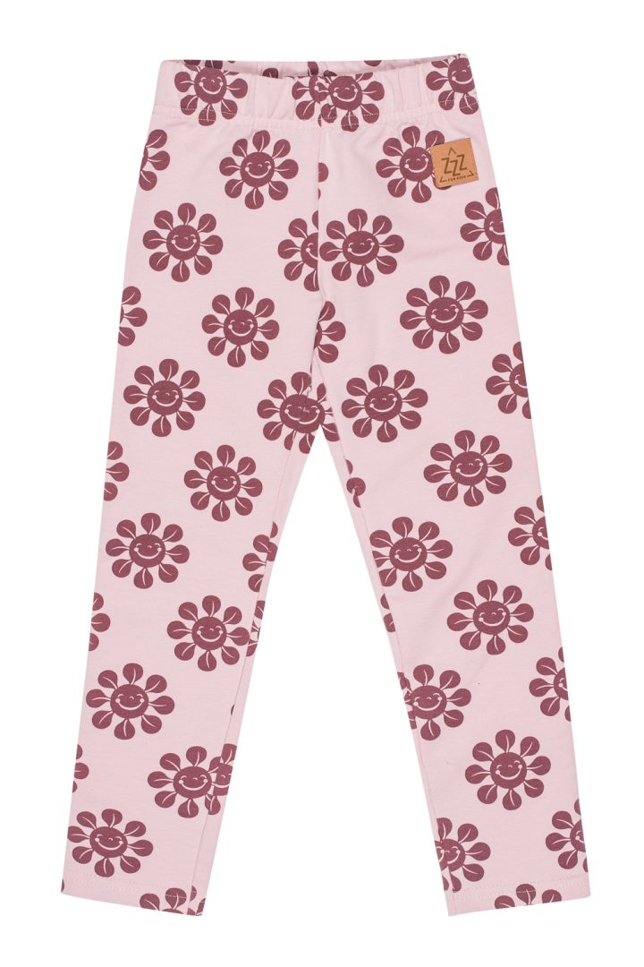 Legginsy Dziecięce Różowe w Kwiatki